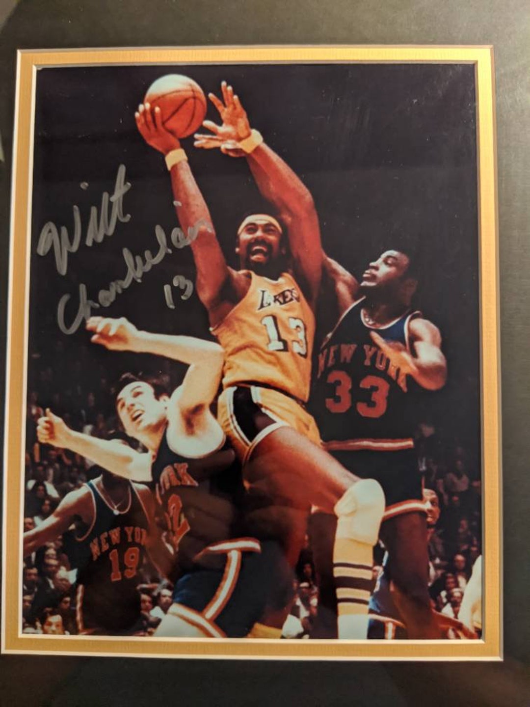 Wilt Chamberlain 17x15 Framed and Matted Vintage Autographed Authentic ...