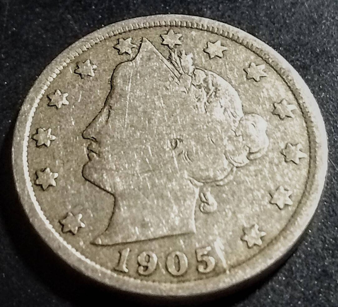 1905 Circulated Grade Full Date Liberty V Nickel Five Cent Piece ...