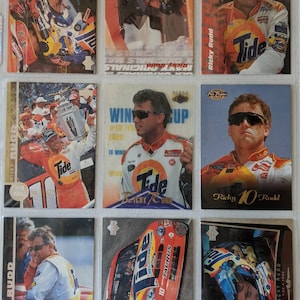 Eine Vintage Menge von 9 Ricky Rudd Nascar Legend Karten große Menge! Original authentische Auto-Rennkarten 1.00 Schiff