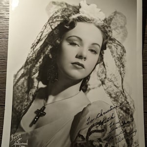 Vintage Autographed Lane Deering 1941 Autographed Actress signed 8x10 Classic Origin black and white photo Bruno&#39;s of hollywood pose antique