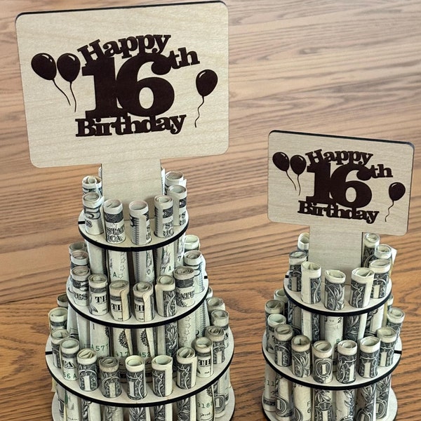 Birthday Money Cake Holder ANY AGE - FREE shipping!