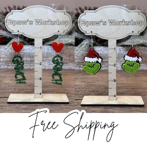 Grinch Acrylic Earrings - FREE Shipping