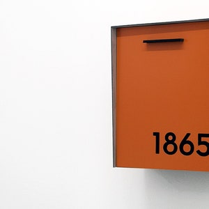 Mailbox With Orange Aluminum Face and Body and Black Acrylic Numbers ...