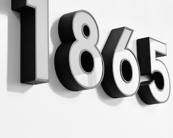 Modern LED House Numbers – Illuminated Address Sign –3D Floating Numbers – Contemporary Exterior Home Sign