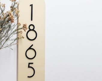 Boho Acrylic Arch Plaque with House Number Sign – One Layer
