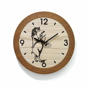 Wooden Round Clock - Laser Engraved - Simple Solid Wood Clock - Modern Wall Mount Clock - Minimalist Wooden Art - Baroque Theme Clock