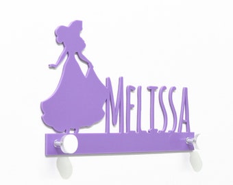 Modern Custom Wall Hook Purple Princess - Kids Room decor, Coat Hook, Decorative Wall Hook, Wall Pegs, Wall Key Hanger, Kids Nursery Room