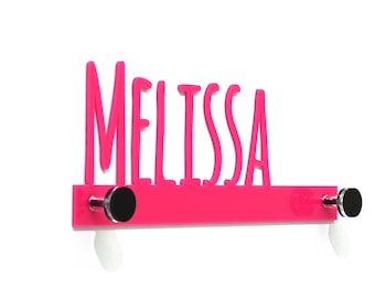 Modern Custom Wall Hook Pink Name - Kids Room decor, Coat Hook, Decorative Wall Hook, Wall Pegs, Wall Key Hanger, Kids Nursery Room