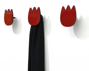 Tulipán de gancho de pared moderno - Decoración de la habitación para niños, Gancho para abrigos, Gancho de pared decorativo, Clavijas de pared, Colgador de llaves de pared, Sala de guardería para niños