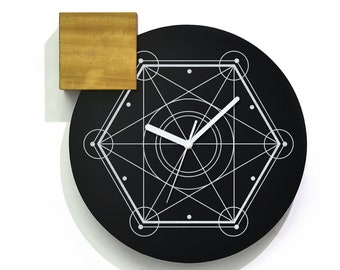 Modern Black Aluminum Wall Clock - Geometrical Wall Clock - Contemporary Interior Design - Clock Decor - Time Clock - Minimalist Clock