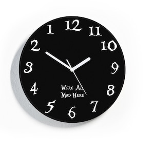 Reverse Wall Clock - Round Black Funny Clock - Backwards running Time - Counterclockwise Wall Clock - Office Room Decor - RGB LED 5V Option