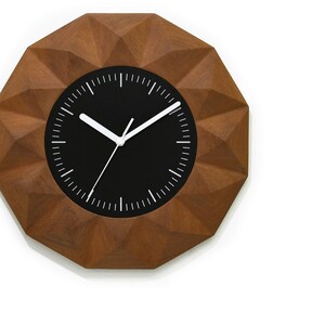 3D Vergina Sun Clock - Solid Wood Wall Mount - Fiber Laser Engraved Numbers - Silent - Carved - Gift Idea - Minimalist wall Art - Face 6