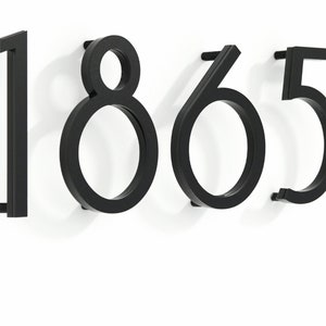 Letras de números de casa modernas - Acrílico negro - Números de buzón - Dirección de casa - Números de apartamento - Números de puerta de habitación de hotel - Bauhaus Thin