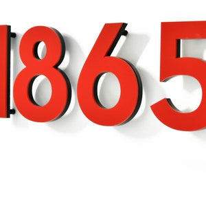 Letras de números de casas modernas - Acrílico vermelho - Números de caixas de correio - Placa de endereço residencial - Números de apartamentos - Números de quartos de hotel - Números de portas