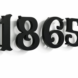 Modern House Numbers Letters - Black Acrylic - Mailbox Numbers - Home Address - Apartment Numbers - Hotel Room Door Numbers - Art Nouveau