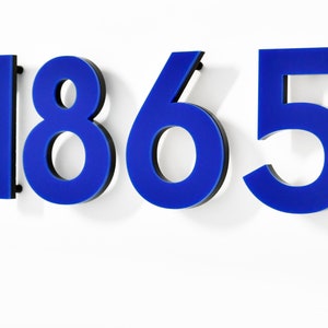 Letras de números de casas modernas - Acrílico azul marinho - Números de caixas de correio - Placa de endereço residencial - Números de apartamentos - Nº do quarto de hotel - Números de portas
