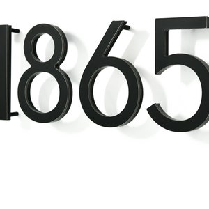 Letras de números de casas modernas - Alumínio preto - Números de caixas de correio - Placa de endereço residencial - Números de apartamentos - Nº de quarto de hotel.
