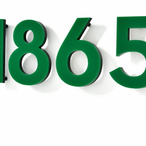 Letras de números de casas modernas - Acrílico verde - Números de caixas de correio - Placa de endereço residencial - Números de apartamentos - Números de quartos de hotel - Números de portas
