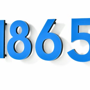 Letras de números de casas modernas - Acrílico azul - Números de caixas de correio - Placa de endereço residencial - Números de apartamentos - Números de quartos de hotel - Números de portas