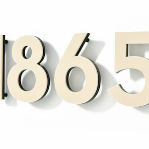 Letras de números de casas modernas - Acrílico bege - Números de caixas de correio - Placa de endereço residencial - Números de apartamentos - Números de quartos de hotel - Números de portas