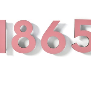 Letras de números de casas modernas - Alumínio rosa - Números de caixas de correio - Placa de endereço residencial - Números de apartamentos - Números de quartos de hotel - Números de portas
