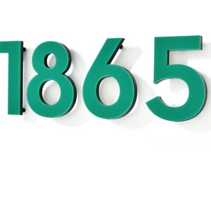 Letras de números de casas modernas - Acrílico turquesa - Números de caixas de correio - Placa de endereço residencial - Números de apartamentos - Nº do quarto de hotel - Números de portas