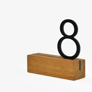 Modern Table Numbers - Wooden Stand / Black Numbers - Minimalist Table Number - Wedding Table Decor - Restaurant Sign - Acrylic Table Number
