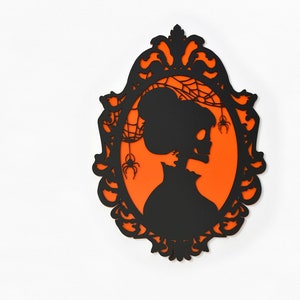 Modern Rococo Frame - Oval Baroque Style Frame - Victorian Decor - Gothic Decor - Spooky Decor - Halloween Decor - Mrs. Skeleton Bride