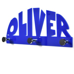 Modern Wall Hook - Navy Blue - Custom Name - Personalized Wall Hanger - Nursery Room Decor - Coat Hook - Decorative Wall Hooks - Kids Room