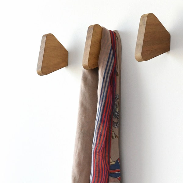 Modern Wooden Wall Pegs - Coat Hook - Solid African Teak Wooden Peg - Decorative Wall Mounted Hook - Deco Wood Work - Wall Hanger - Style 4