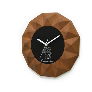 3D Vergina Sun Clock - Solid Wood Wall Mount - Fiber Laser Engraved - Custom Quote - Nursery Baby Room - Once Upon a Time - Flying Unicorn