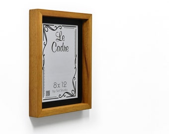 Le Cadre Picture Frames, Modern Wooden Photo Frames made with African Teak Iroko Wood - Handmade Picture Frames - Wall Frames 8" x 12" / A4