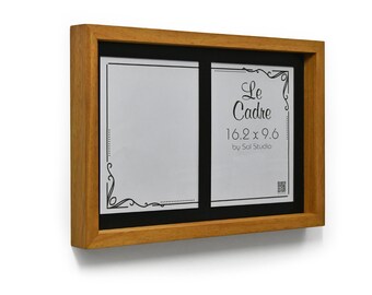 Le Cadre Picture Frames, Modern Wooden Photo Frames made with African Teak Iroko Wood - Handmade Picture Frames - Wall Frames 16.2" x 9.6"
