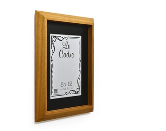 Le Cadre Picture Frames, Modern Wooden Photo Frames made with African Teak Iroko Wood - Handmade Picture Frames - Wall Frames 8" x 12" / A4