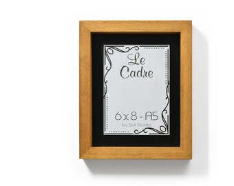 Le Cadre Picture Frames, Modern Wooden Photo Frames made with African Teak Iroko Wood - Handmade Picture Frames - Wall Frames 6" x 8" / A5