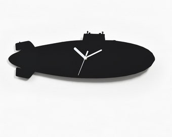 Submarine Silhouette Wall Clock - Wall Decor - Navy Gift - Man Cave Room Decor - Submarine Veteran Gift Idea - Veteran Day - Retirement Gift