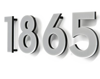 Moderne Hausnummern Buchstaben - Graues Acryl - Briefkasten Nummern - Haus Adress Schild - Wohnung Nummern - Hotel Zimmer Nummern - Tür Nummern