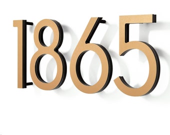 Modern House Numbers Letters - Bronze Aluminum - Mailbox Numbers - Home Address Sign - Apartment Numbers - Hotel Room Door Numbers - Thin
