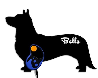 Cardigan Welsh Corgi Dog - Custom Name Dog Leash Holder - Wall Hook
