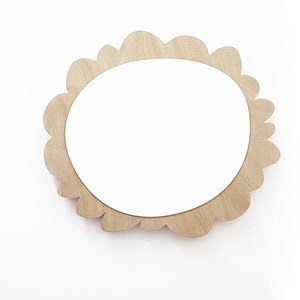 Safety Mirror Oval Frame with LED light - Wall Decor Mirror - Nursery Kid Mirror - Wooden Mirror