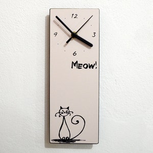 Cat Sketch - Meow Wall Clock