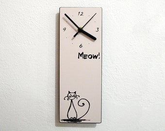Cat Sketch - Meow Wall Clock