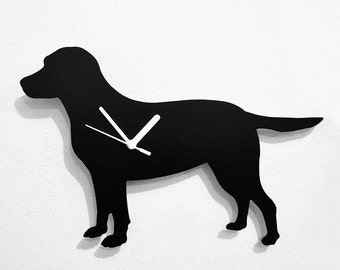 Labrador Retriever Hond - Wandklok Silhouet