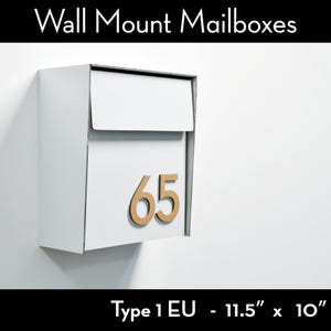 Buzón moderno de pared tipo 1 UE con colores personalizados y números de aluminio.