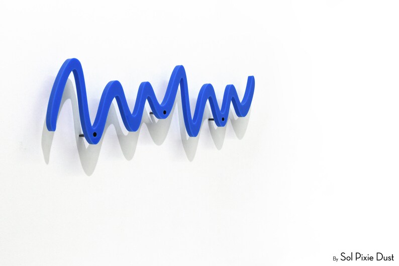 Modern Decorative Wall Hook Blue Zick Zack Coat Rack Etsy