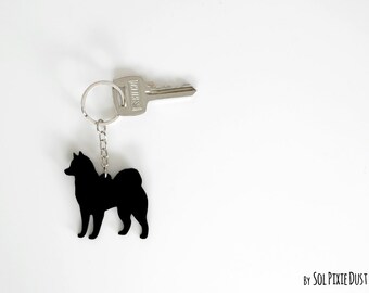 Alaskan Malamute Dog Keychain Silhouette