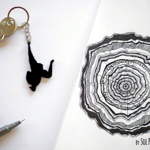 Key chain -  Ape Climbing Silhouette