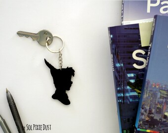 Peter Pan Movie Quotes Silver Glass Pendant Key Chain Ring Detachable ...