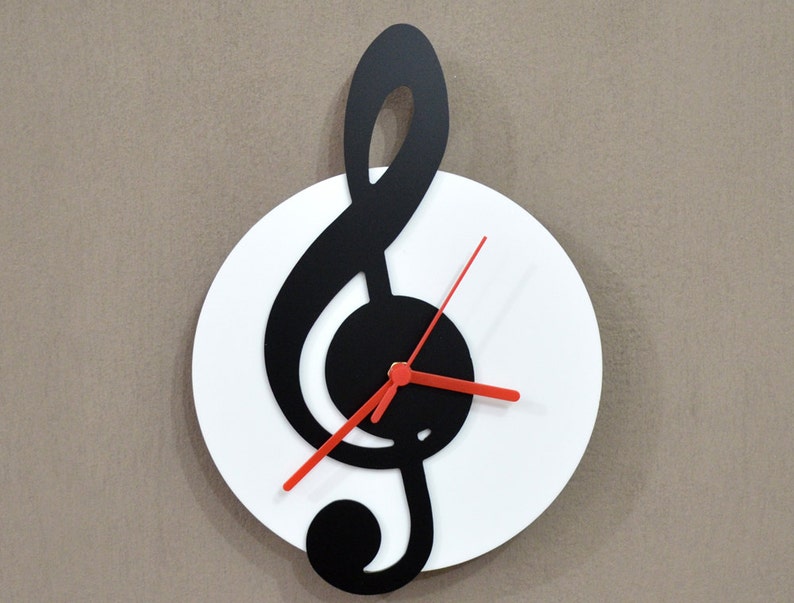 Music Sol Key Wall Clock Etsy