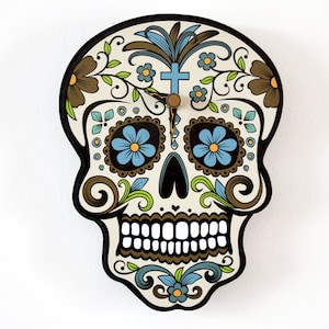Beige Sugar Skull Day of the Dead dia De Los Muertos Calavera Wall ...